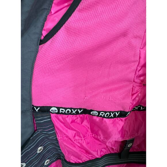Roxy 5K Silver Snowboard/Ski Jacket Black With Multicolor Pinstripe Size XL - Picture 16 of 16